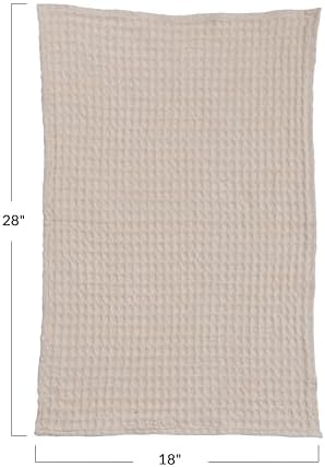 Bloomingville Cotton Waffle Weave Tea Towel, Cream