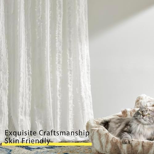 PRIMROSE Light Filtering Sheer Curtains for Living Room 96 Inches