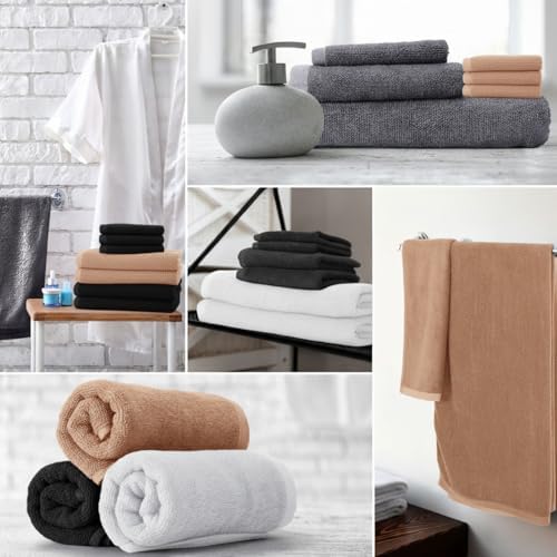 Peryiter 48 Pcs Bath Towel Set, Cotton Bulk for Bathroom, Classic