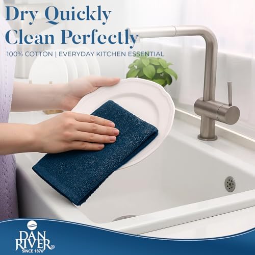 DAN RIVER Kitchen Bar Mops,Pack of 12,16 by 19 Inches,100% Cotton