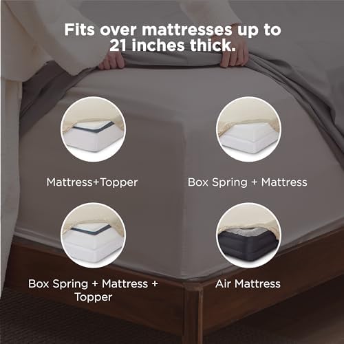 Bedsure Deep Pocket King Sheet Set - Fits Mattresses Up to 21 Inches