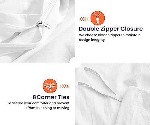 Ivory Solid Duvet Cover Set Twin/Twin XL Size 68x90 Egyptian Cotton