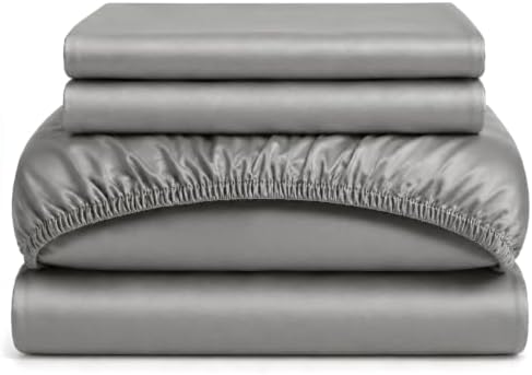 URBANHUT 100% Cotton Sheets King Size, 400 Thread Count -4Pc Sheet Set