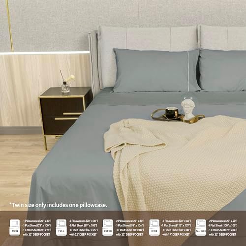sunflower King Sheet Set Deep Pocket, 100% Cotton Sateen, Ultimate