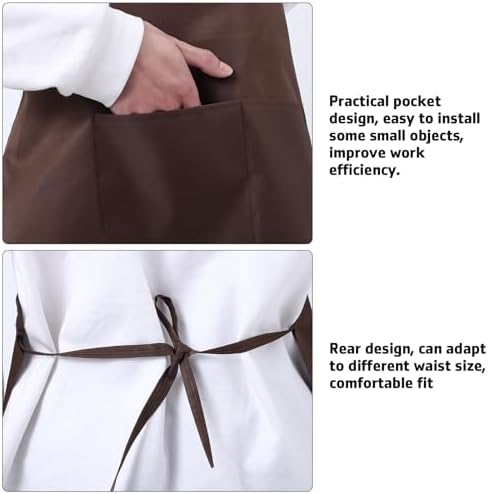 PRETYZOOM 12pcs Unisex Kitchen Aprons with Front Pocket and Long Ties