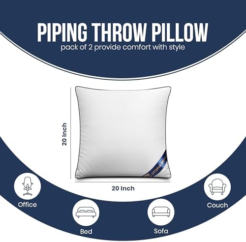 Decorative Throw Pillow Inserts 20x20, Kids Throw Pillows, 2-Pack