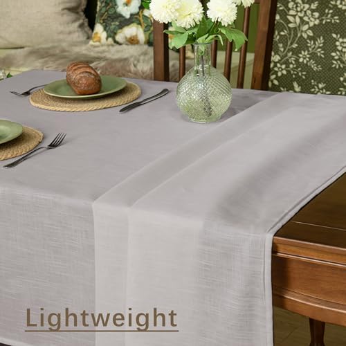 Linen Textured Rectangle Tablecloth, Slubby Lightweight Table Cloth 60