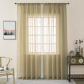Tan Curtains Sheer 96 Inches Long Thin Textured Transparent Drapes