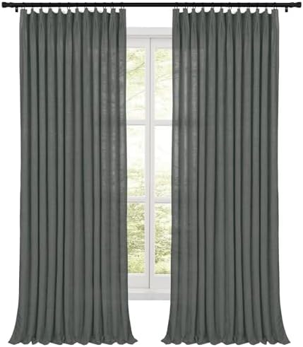 HOMERILLA Pinch Pleated Curtains 108 Inches Long,Unlined Room