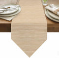 Modern Minimalist Art Table Runner 108 Inches Long, Solid Color Linen