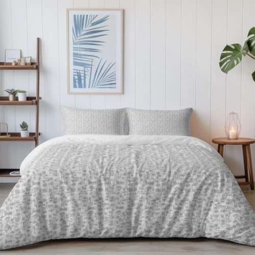 Set of 4 Bedding Quilt Covers, Vintage Gray 4-Piece Bed Sheet Set with