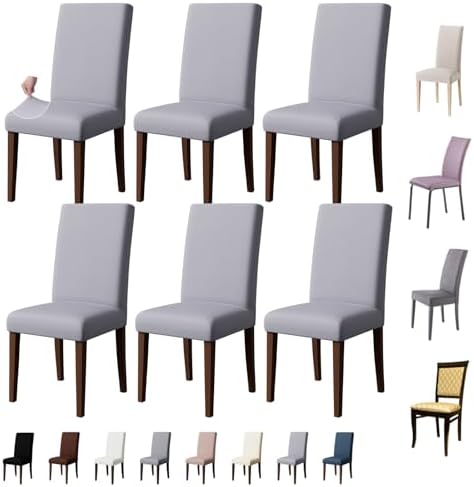 Dining Chair Covers Set of 6, Stretch Kitchen Removable Washable