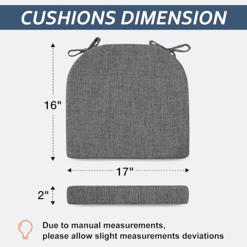 Basic Beyond Chair Cushions for Dining Chairs with Ties and Removable