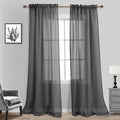 Dark Gray Curtains 108 Inches Long for Living Room Set of 2 Rod Pocket