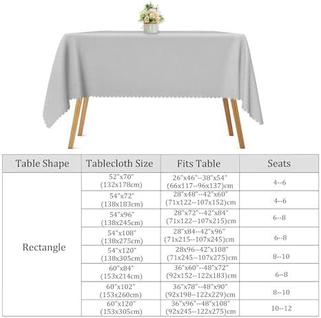 Grey Tablecloth Farmhouse Pure Gray Striped Texture Table Cloth 60x120