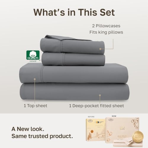 California Design Den Soft 100% Cotton King Sheets Deep Pocket Set