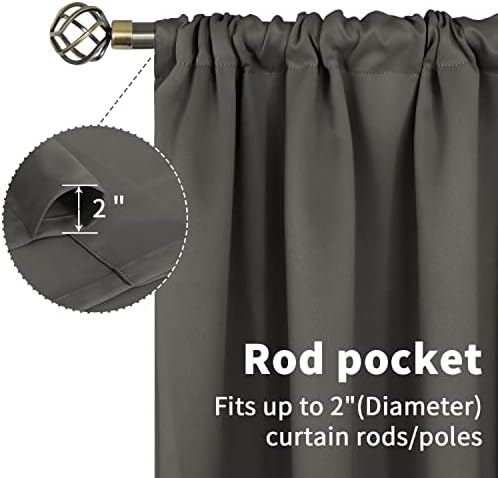 BGment Blackout Curtains for Bedroom 63 Inches Length - Rod Pocket