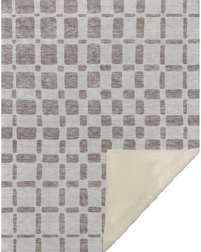 Addison Rugs ASB871 Taupe 50" x 70" Oversized Sherpa Throw Blanket