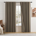 DUALIFE Brown Blackout Curtains 72 Inch Length for Bedroom 2 Panels