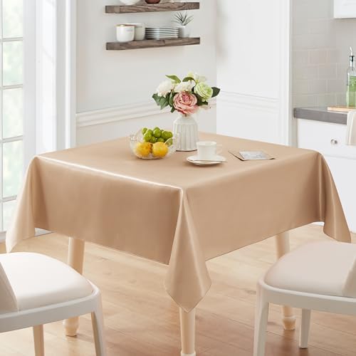 1 Pack Satin Rectangle Tablecloth, 60 x 120 Inches, Taupe