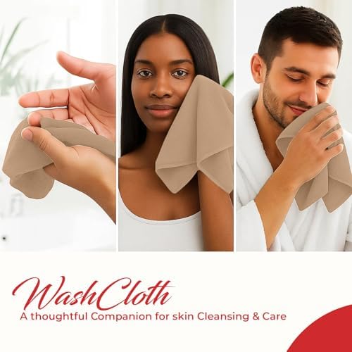 RIVERSIDE 60-Pack Cotton Washcloths – Soft & Absorbent Face Towels