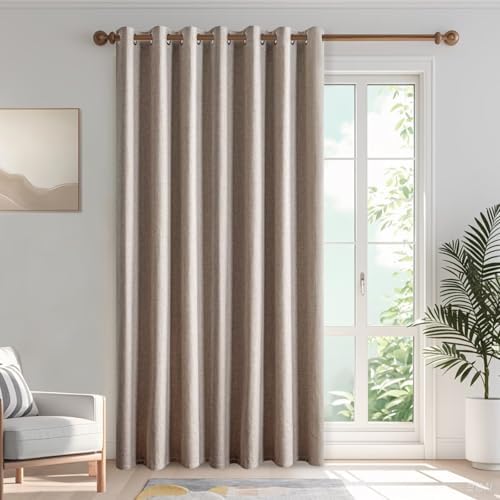 IGEMAEVE Blackout Curtains for Living Room Linen 100" W x 108" L