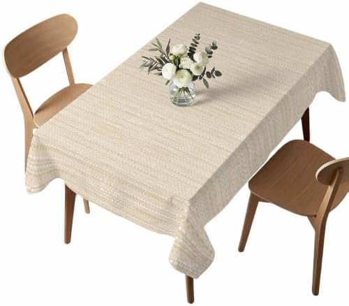 Creamy Ivory Tablecloths 60" x 102”, Country Vintage Minimalist Solid