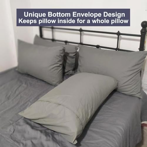 Grey Pillowcases 6 Pack, Standard Queen Size, Soft and Comfy