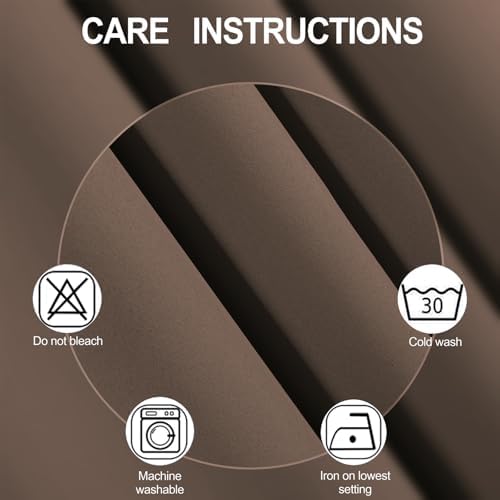 LEMOMO Blackout Curtains 52 x 120 Inch Long Chocolate Curtains Set of