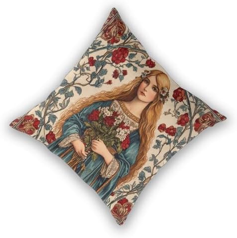 Woman Holding Flowers 2 Pack Throw Pillow Covers Sofa Cushions Covers