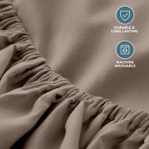 Bare Home 2-Pack Fitted Sheet 1800 Ultra-Soft (Twin XL, Taupe)