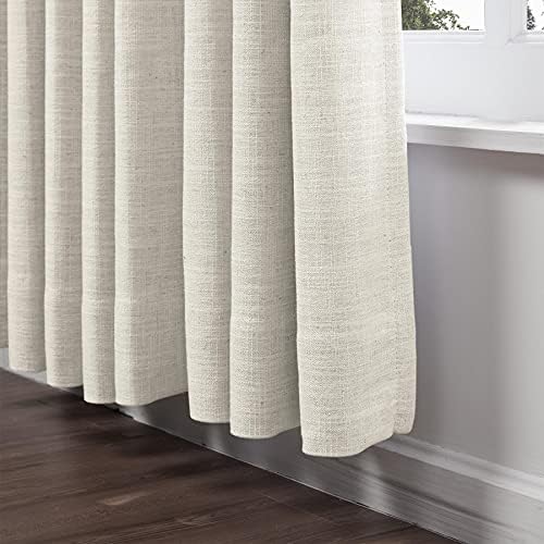 ChadMade Faux Linen Grommet Curtain 63 Inches Long Drape with Blackout