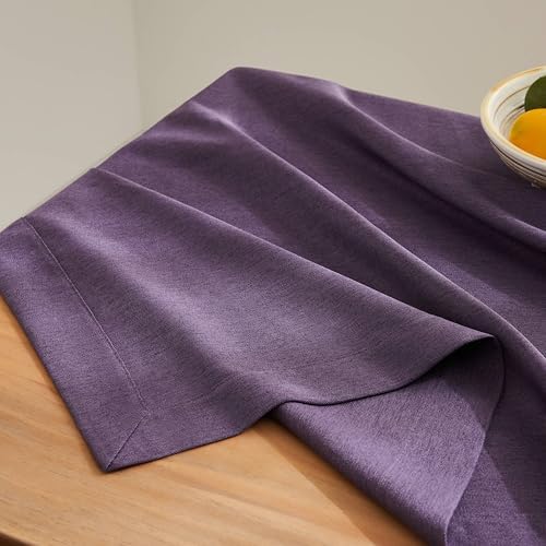 ZeeMart Linen Textured Square Table Cloth, 60x60 Inch Purple