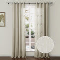 TWOPAGES Biscuit Linen Cotton Herringbone Grommet Curtain,52Wx108L,1