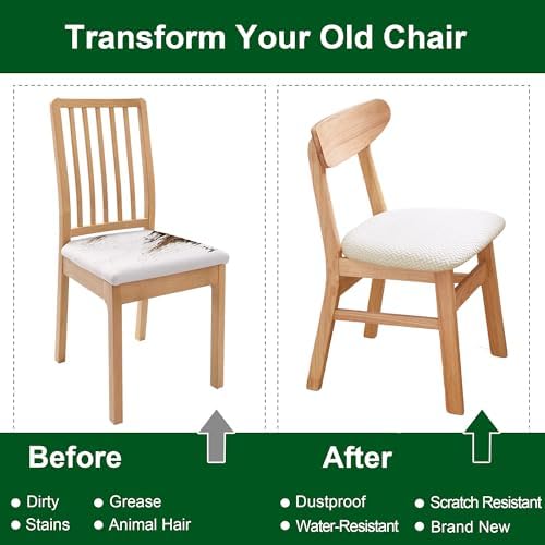 CRFATOP Dining Chair Seat Covers Set of 4, Stretch Cushion Covers,L,14