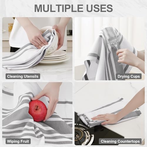 Homaxy 100% Cotton Dishcloths Set, 12 x 12 Inches and 13 x 28 Inches