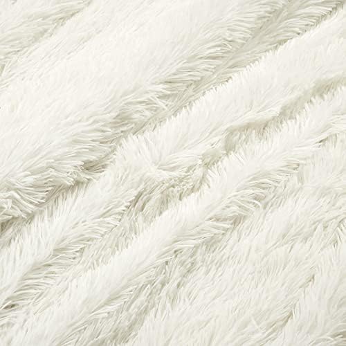 Lush Decor Emma Faux Fur Comforter King Size 3 Piece Set Ivory - Cream