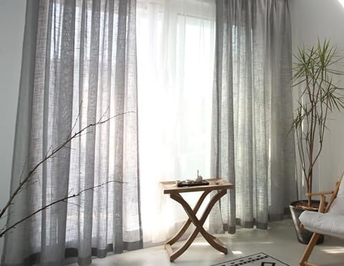 Sheer Curtains Voile 2 Panel Set,2 x 34W x 63H,Semi Sheer Curtains for