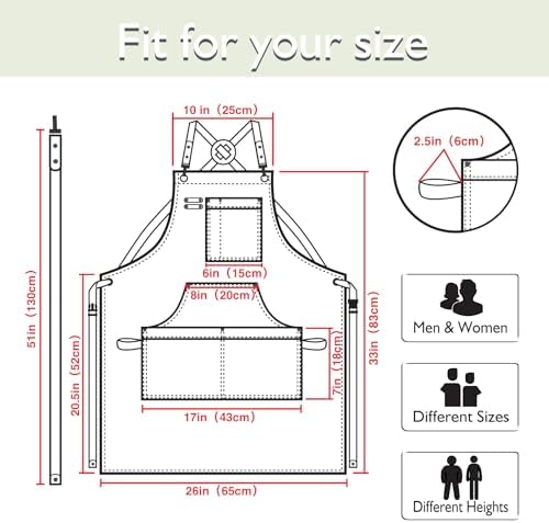 5 Pack Kitchen Apron, Work Apron, Canvas Apron, White