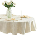 Newbridge Barcelona Damask 60 x 102 Inch Oval Tablecloth, Antique