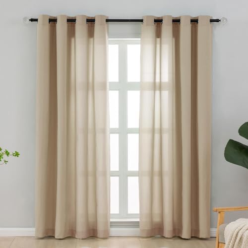 L.Z.E Non-See-Through Privacy Curtains 84 Inches Long 2 Panels Set