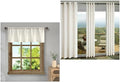 Pitalk 18 Inch Cream Linen Sheer Valance for Window and 84 Inch Cream