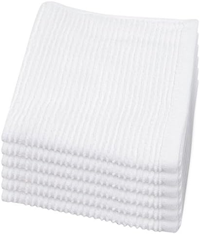 Now Designs Ripple Kitchen Dishcloth, White, Set of 6