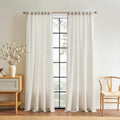 DKNY Khalipa Light-Filtering Curtains Backtab 50 x 96 Linen Beige, 2