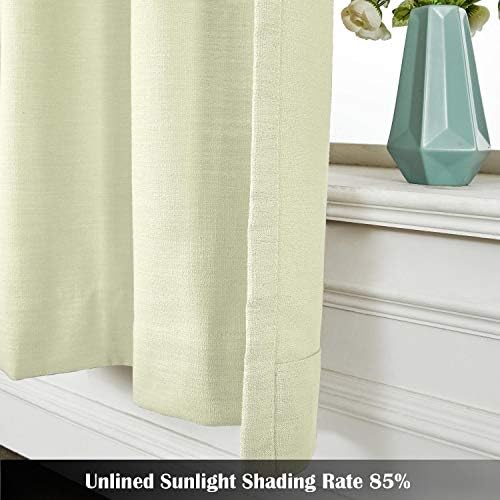 Drapifytex Extra Long Grommet Drapery Faux Linen Loft Curtain, Bedroom
