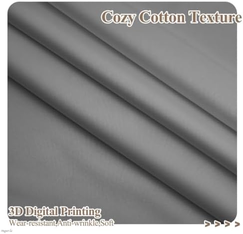 Renaiss 26 x 63 Inch Gray Blackout Curtains for Bedroom Linen Textured