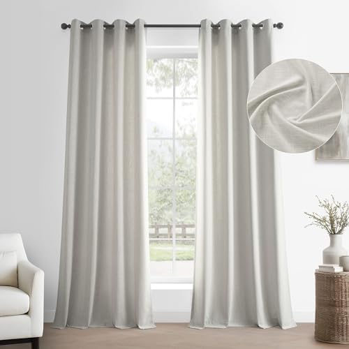 HPD Half Price Drapes Basic Faux Linen Curtains Grommet - 108 Inch