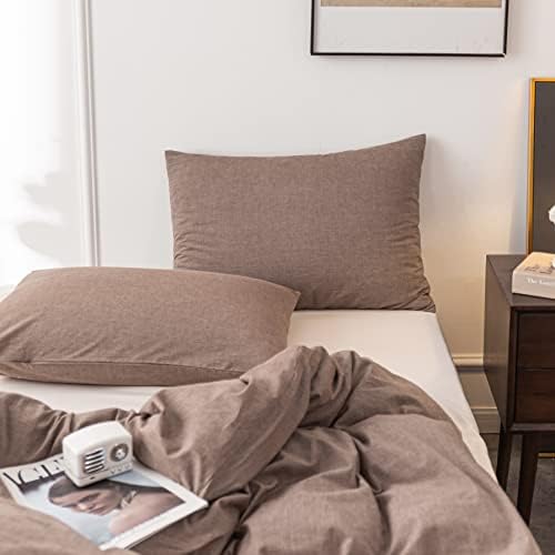 Janlive Washed Cotton Duvet Cover King Ultra Soft 100% Cotton Solid