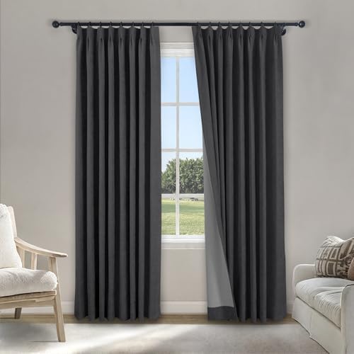 Fcosie Pinch Pleat Full Blackout Curtains & Drapes 84 Inch Length, 2