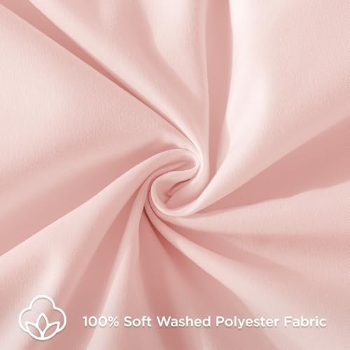 Andency Blush Ruffle Duvet Cover Queen, Shabby Chic Farmhouse Bedding